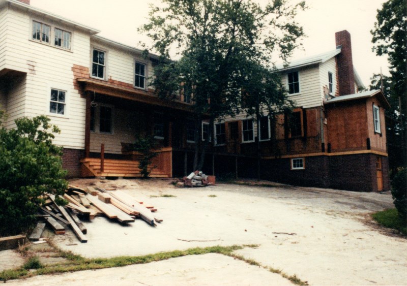 Back of house after renovation and new brick foundation