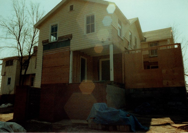 Exterior during renovation